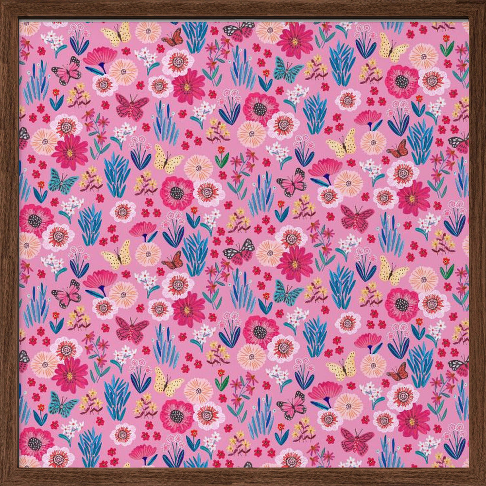 Butterflies & flowers Poster